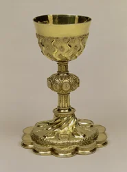 Francis I sølv-forgyldt kalk på en decafoil fod med våbenskjold af Fabius Mirto Frangipani (1514-87) ærkebiskop af Nazareth, lavet i Paris, 1532-33